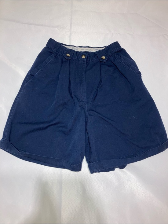 Kikomo Pants - Vintage Kikomo High-Waist Navy Cotton Blend Women's Shorts